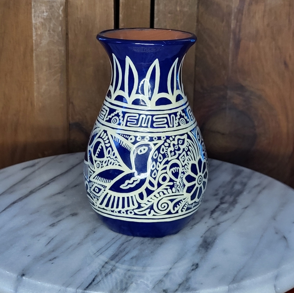 Painted Signed Pottery Vase